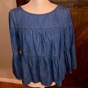 Madewell Blue Jean flare shirt